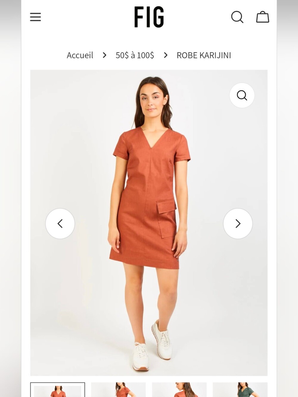 Fig Short-Sleeve Dress in Dusty Rose M Tencell Linen